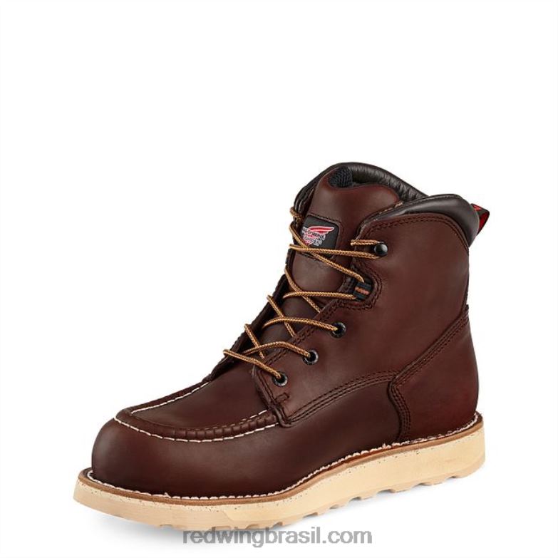 Bota de segurança masculina estilo 2241 king toe de 6 polegadas para trabalho marrom DRV60110 Red Wing
