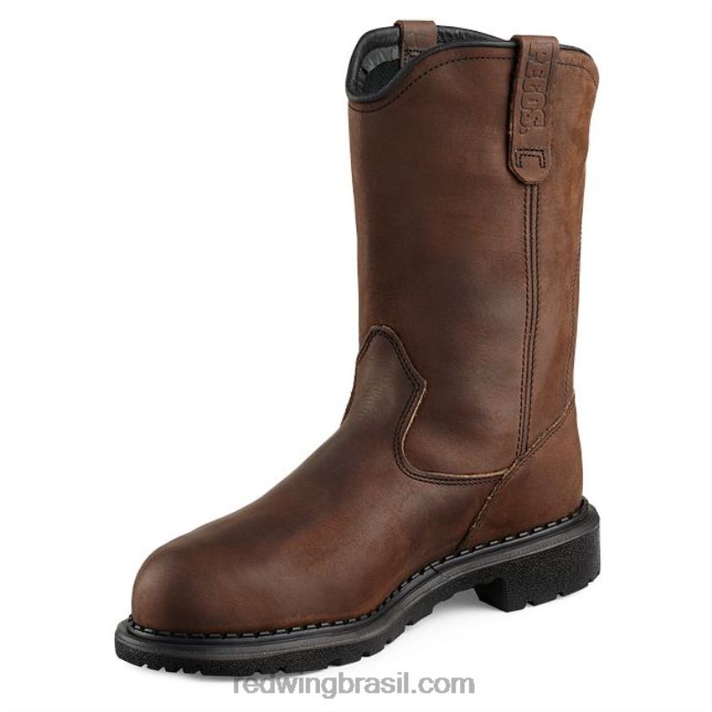 Bota de segurança masculina estilo 2405 supersole 20 de 11 polegadas sem salto marrom DRV60121 Red Wing
