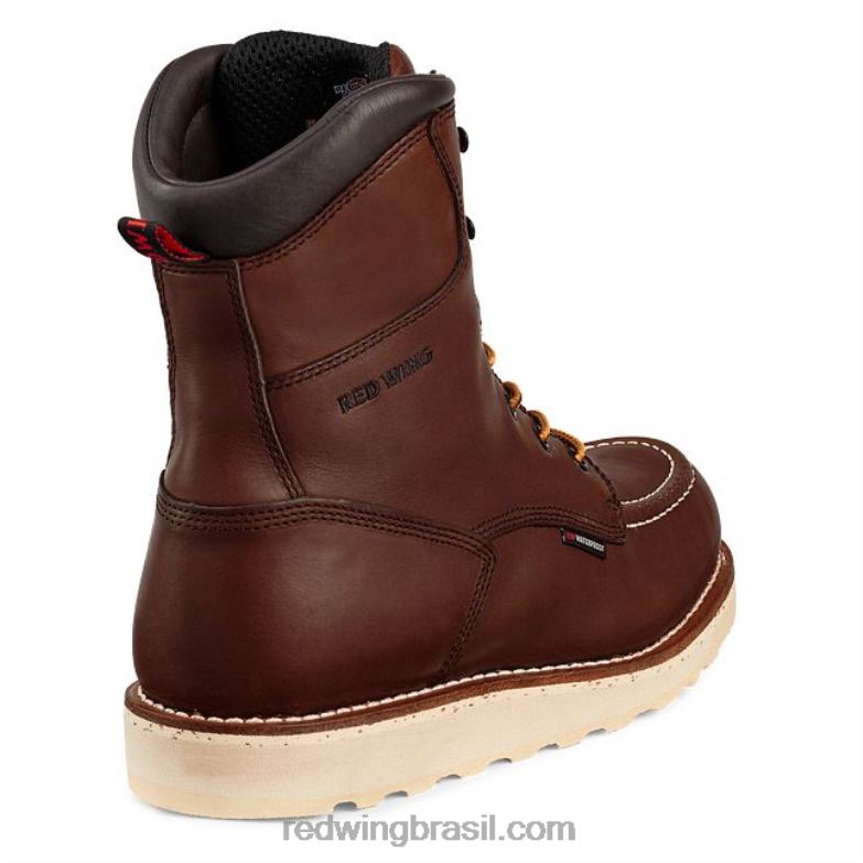 Bota de segurança masculina estilo 3530 king toe de 8 polegadas à prova d\água csa metguard marrom DRV6095 Red Wing