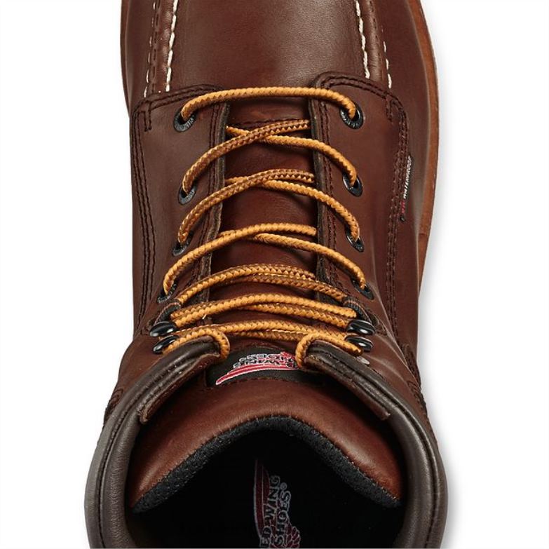 Bota de segurança masculina estilo 3530 king toe de 8 polegadas à prova d\água csa metguard marrom DRV6095 Red Wing