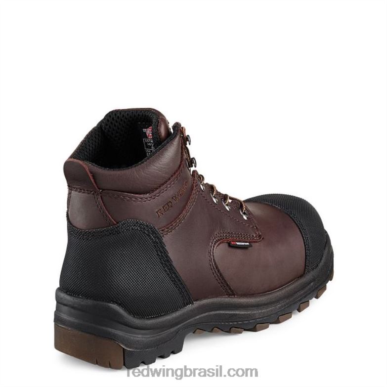 Bota de segurança masculina estilo 4217 dynaforce de 6 polegadas à prova d\água para trabalho marrom DRV60128 Red Wing