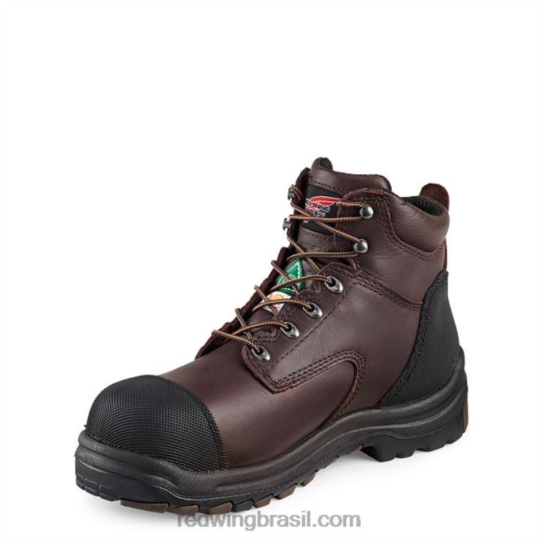 Bota de segurança masculina estilo 4217 dynaforce de 6 polegadas à prova d\água para trabalho marrom DRV60128 Red Wing