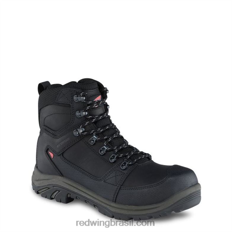 Bota de segurança masculina estilo 4422 flexbond de 8 polegadas com biqueira de trabalho preto DRV6086 Red Wing