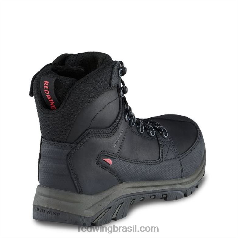 Bota de segurança masculina estilo 4422 flexbond de 8 polegadas com biqueira de trabalho preto DRV6086 Red Wing