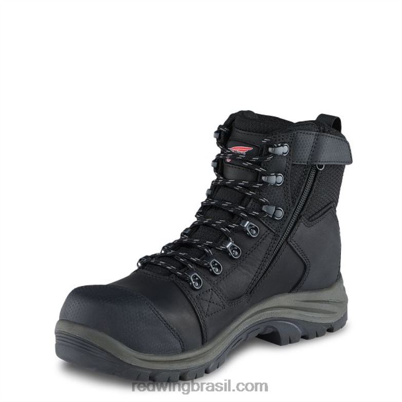Bota de segurança masculina estilo 4422 flexbond de 8 polegadas com biqueira de trabalho preto DRV6086 Red Wing