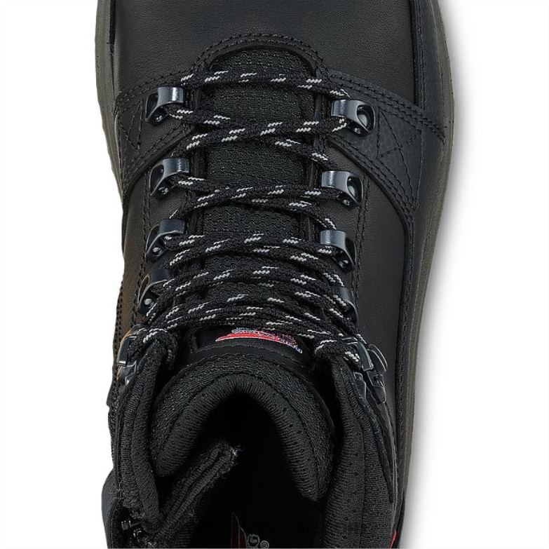 Bota de segurança masculina estilo 4422 flexbond de 8 polegadas com biqueira de trabalho preto DRV6086 Red Wing