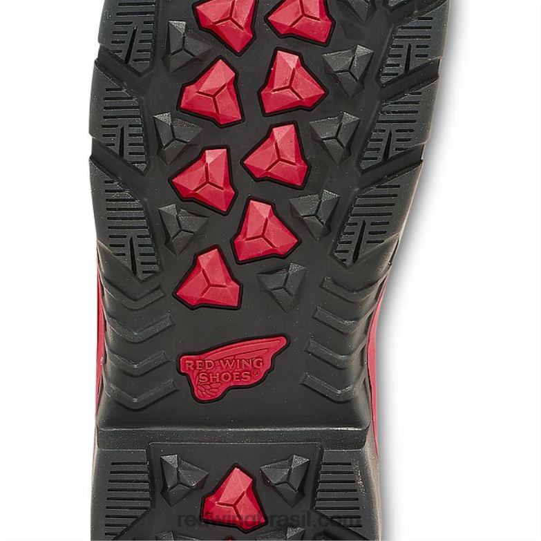 Bota de segurança masculina estilo 4436 supersola de 11 polegadas à prova d\água metguard pull-on marrom DRV60120 Red Wing