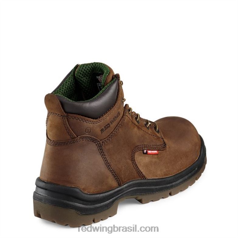 Bota de segurança masculina estilo 4456 king toe de 6 polegadas com biqueira de trabalho marrom DRV60111 Red Wing
