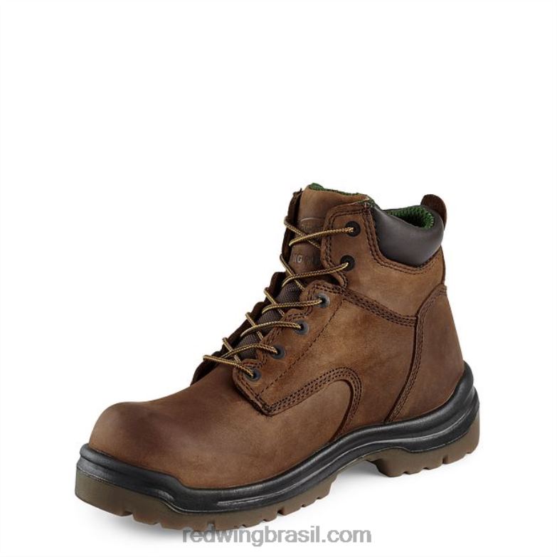 Bota de segurança masculina estilo 4456 king toe de 6 polegadas com biqueira de trabalho marrom DRV60111 Red Wing