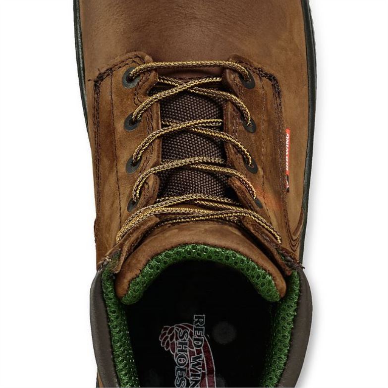 Bota de segurança masculina estilo 4456 king toe de 6 polegadas com biqueira de trabalho marrom DRV60111 Red Wing