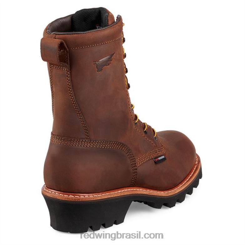 Bota de segurança masculina work - style 6617 tradesman de 6 polegadas com zíper lateral à prova d\água marrom DRV6085 Red Wing