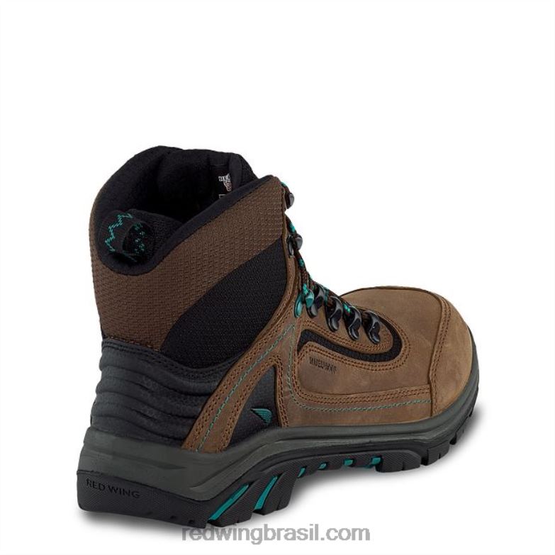 Bota feminina estilo 2340 King Toe de segurança à prova d\água de 5 polegadas marrom/turquesa DRV60157 Red Wing