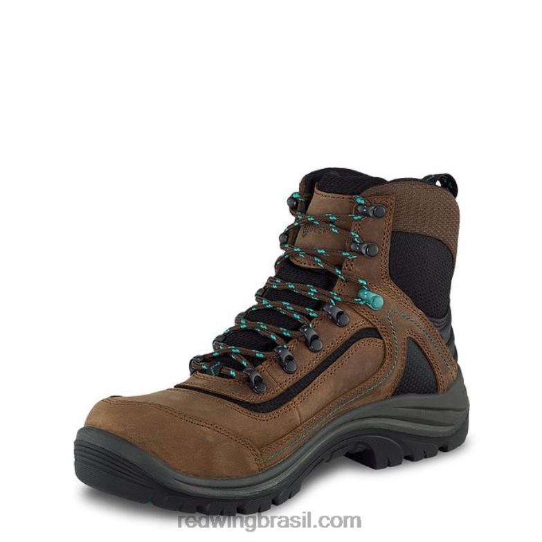 Bota feminina estilo 2340 King Toe de segurança à prova d\água de 5 polegadas marrom/turquesa DRV60157 Red Wing