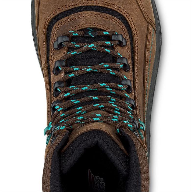 Bota feminina estilo 2340 King Toe de segurança à prova d\água de 5 polegadas marrom/turquesa DRV60157 Red Wing