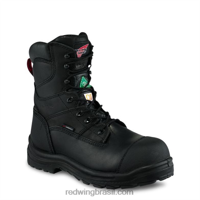 Bota masculina estilo 2260 king toe de 6 polegadas isolada e à prova dágua preto DRV6076 Red Wing