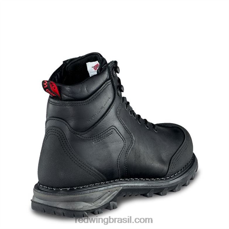 Bota masculina estilo 2410 burnside de segurança à prova d\água de 6 polegadas preto DRV60108 Red Wing