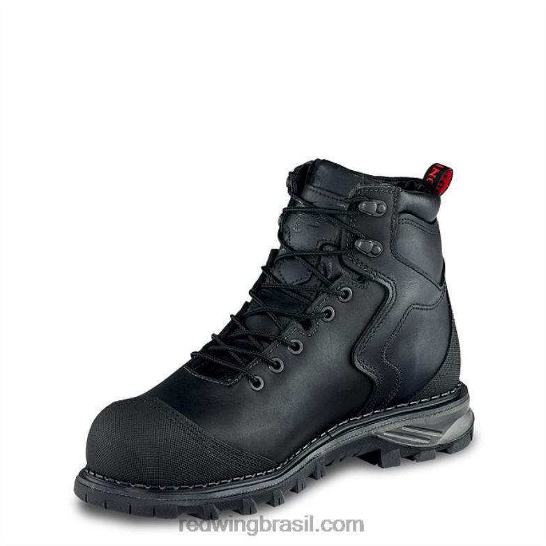 Bota masculina estilo 2410 burnside de segurança à prova d\água de 6 polegadas preto DRV60108 Red Wing