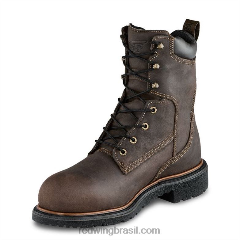 Bota masculina estilo 4420 loggermax de segurança à prova d\água de 9 polegadas marrom DRV60114 Red Wing