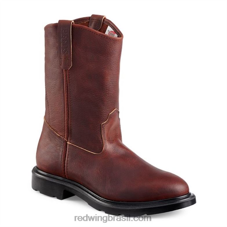 Bota masculina sem salto estilo 1105 supersola de 11 polegadas com biqueira macia marrom DRV6082 Red Wing