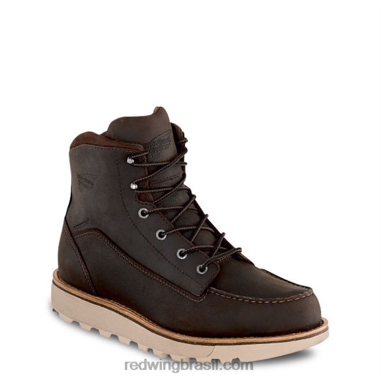 Bota masculina sem salto estilo 1155 nailseat de 11 polegadas com biqueira macia marrom DRV6093 Red Wing