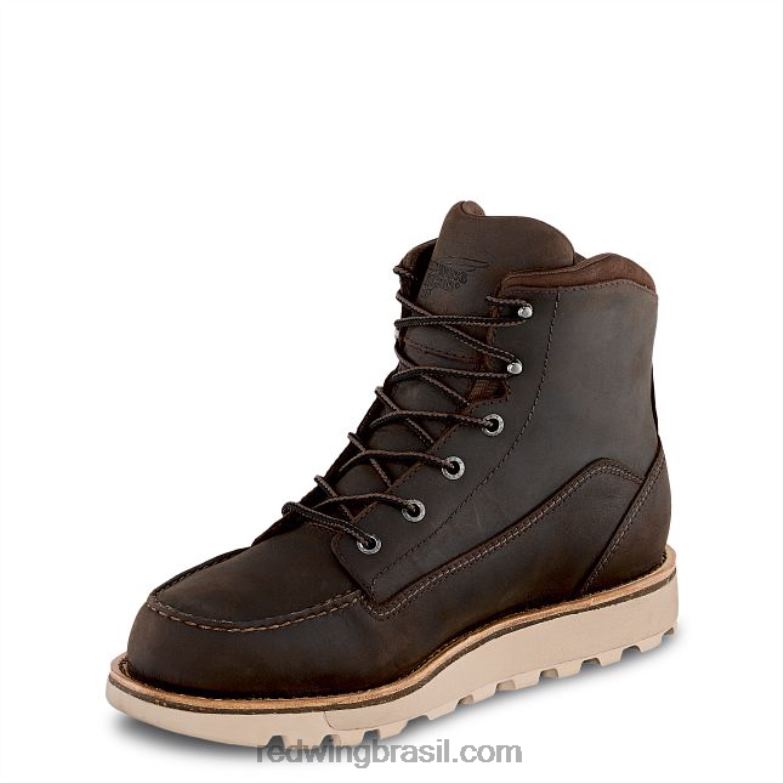 Bota masculina sem salto estilo 1155 nailseat de 11 polegadas com biqueira macia marrom DRV6093 Red Wing