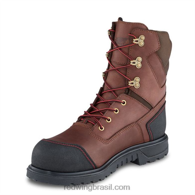Bota metguard de segurança masculina estilo 4499 truwelt de 10 polegadas à prova d\água marrom DRV6067 Red Wing