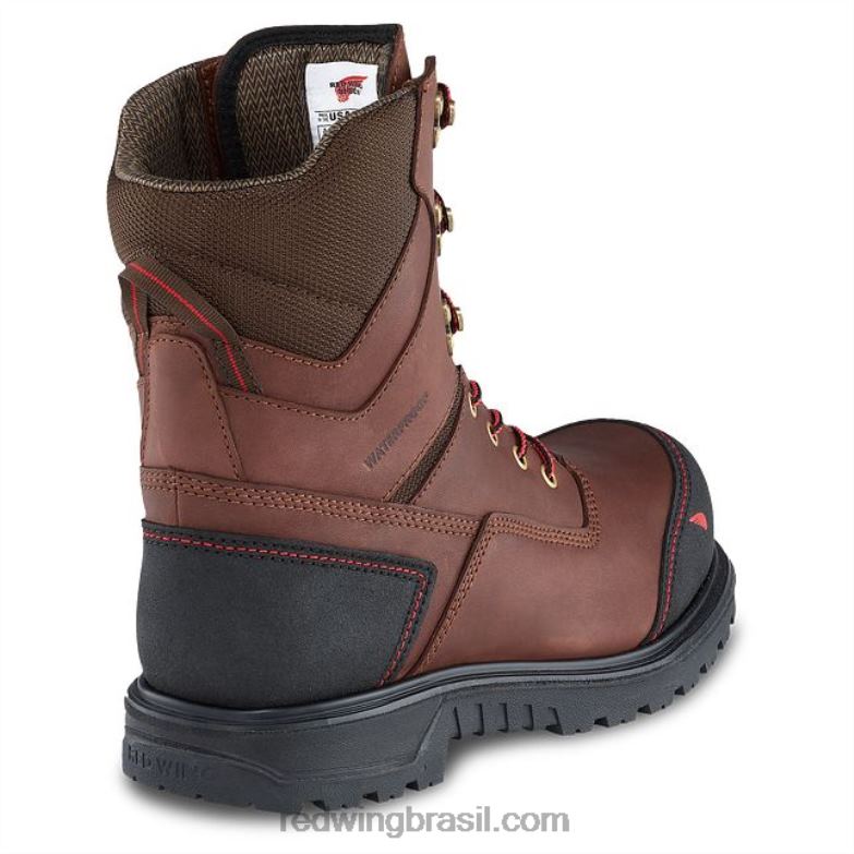 Bota metguard de segurança masculina estilo 4499 truwelt de 10 polegadas à prova d\água marrom DRV6067 Red Wing