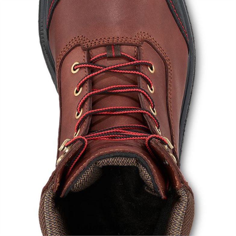 Bota metguard de segurança masculina estilo 4499 truwelt de 10 polegadas à prova d\água marrom DRV6067 Red Wing