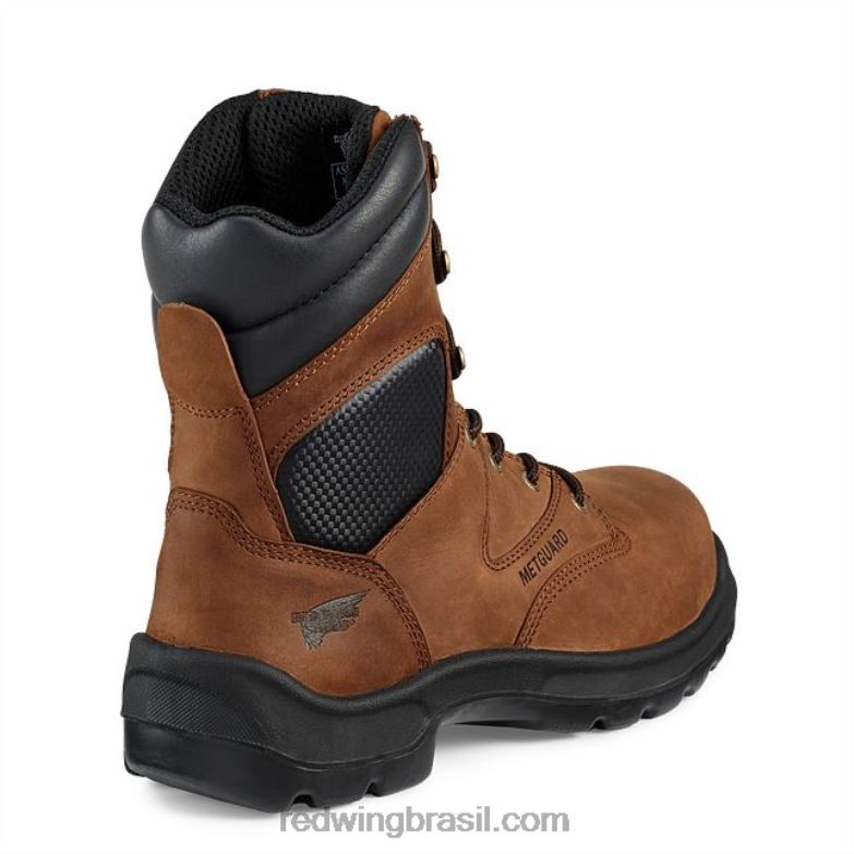 Bota metguard masculina estilo 4433 supersole de segurança à prova d\água de 6 polegadas marrom DRV6087 Red Wing