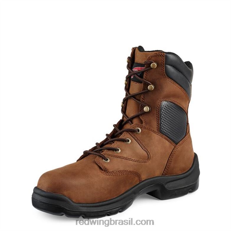 Bota metguard masculina estilo 4433 supersole de segurança à prova d\água de 6 polegadas marrom DRV6087 Red Wing