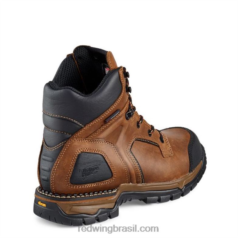 Bota metguard masculina estilo 4435 supersole de segurança à prova d\água de 8 polegadas marrom DRV6069 Red Wing