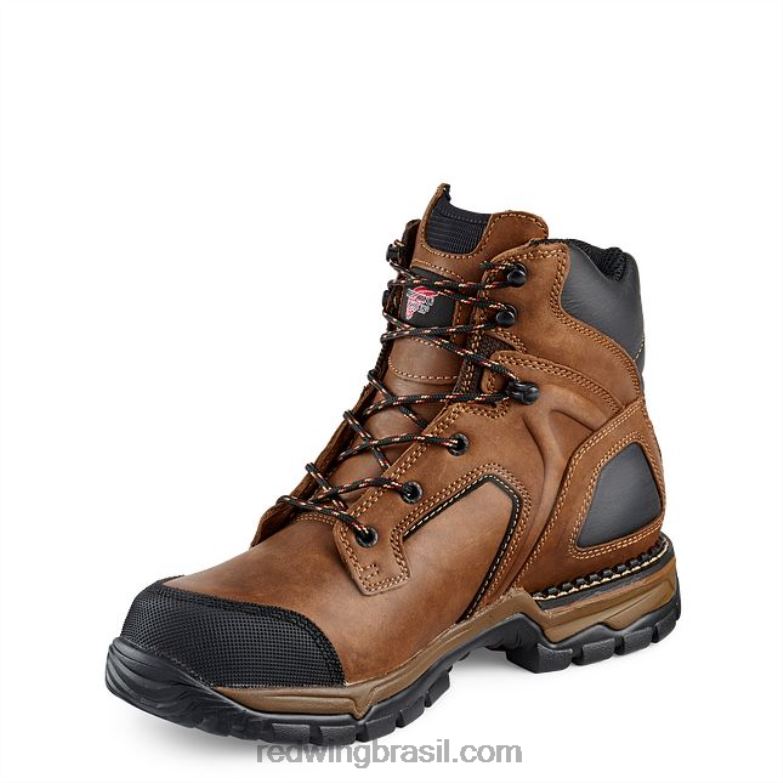 Bota metguard masculina estilo 4435 supersole de segurança à prova d\água de 8 polegadas marrom DRV6069 Red Wing