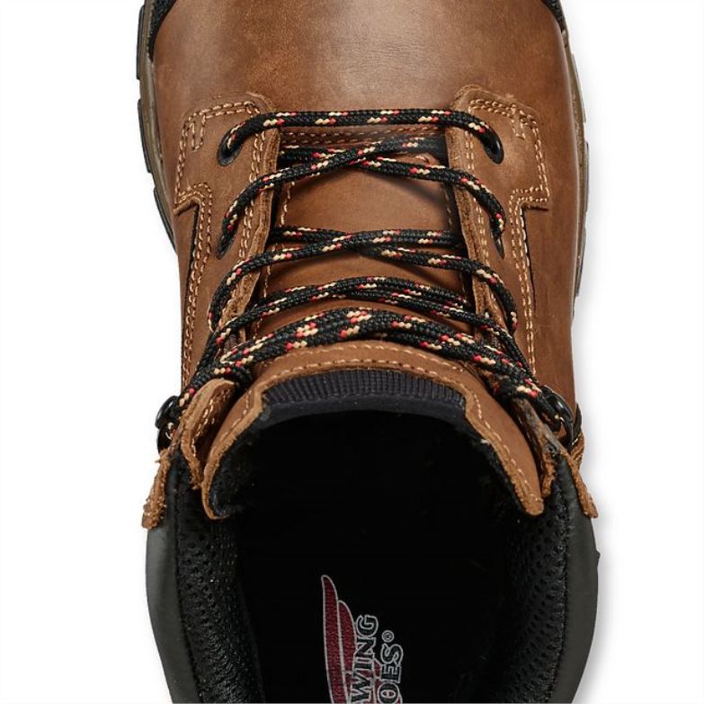 Bota metguard masculina estilo 4435 supersole de segurança à prova d\água de 8 polegadas marrom DRV6069 Red Wing