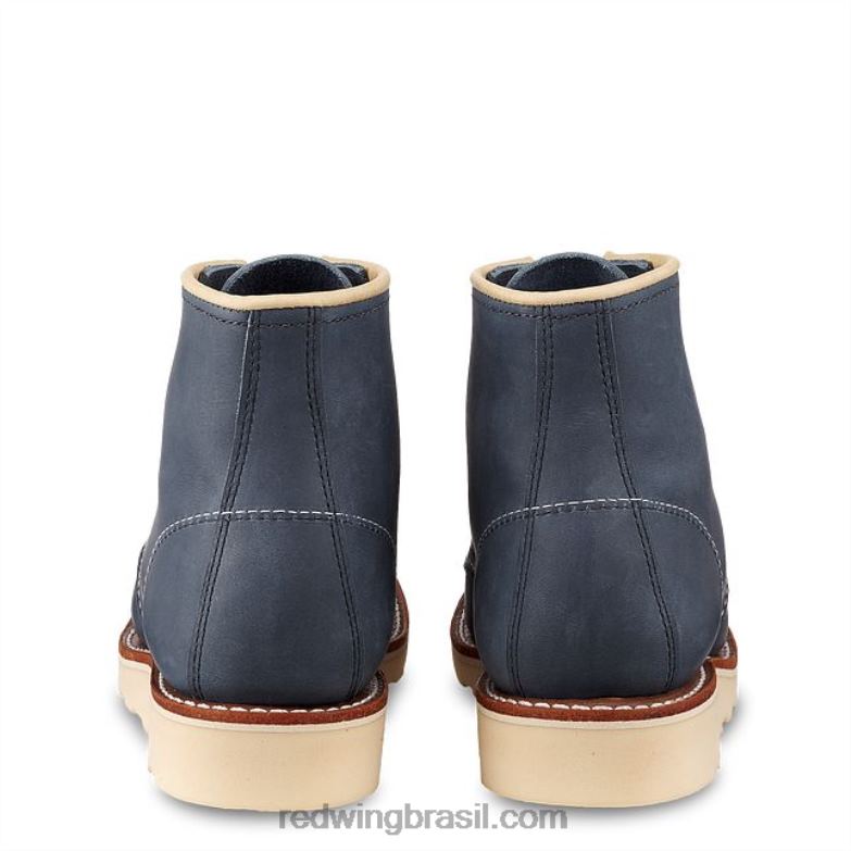 Heritage - Estilo 3383 Bota feminina clássica moc de 6 polegadas em couro border índigo DRV60190 Red Wing