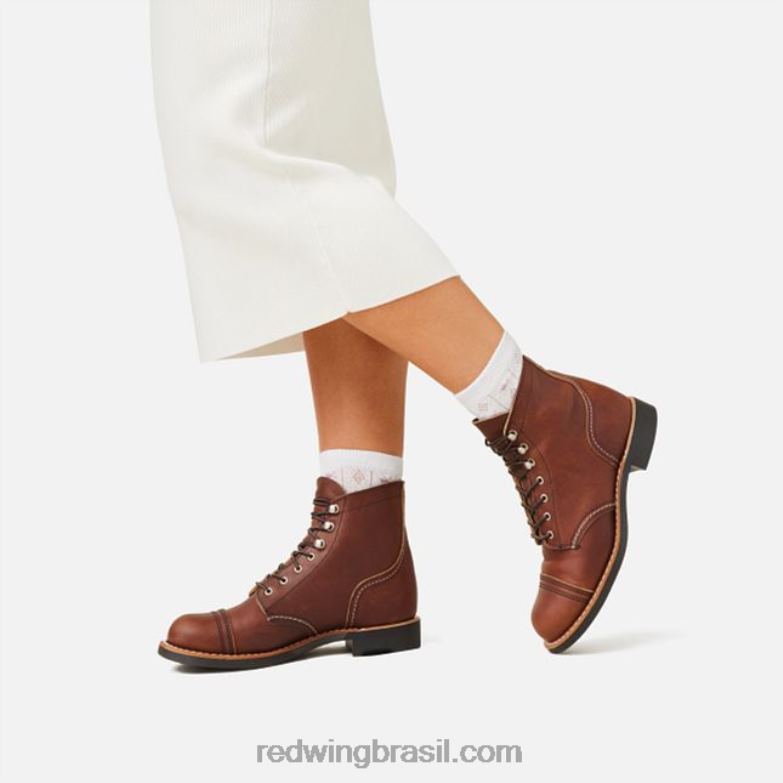 Heritage - bota feminina estilo 3366 iron ranger em couro border âmbar DRV60184 Red Wing