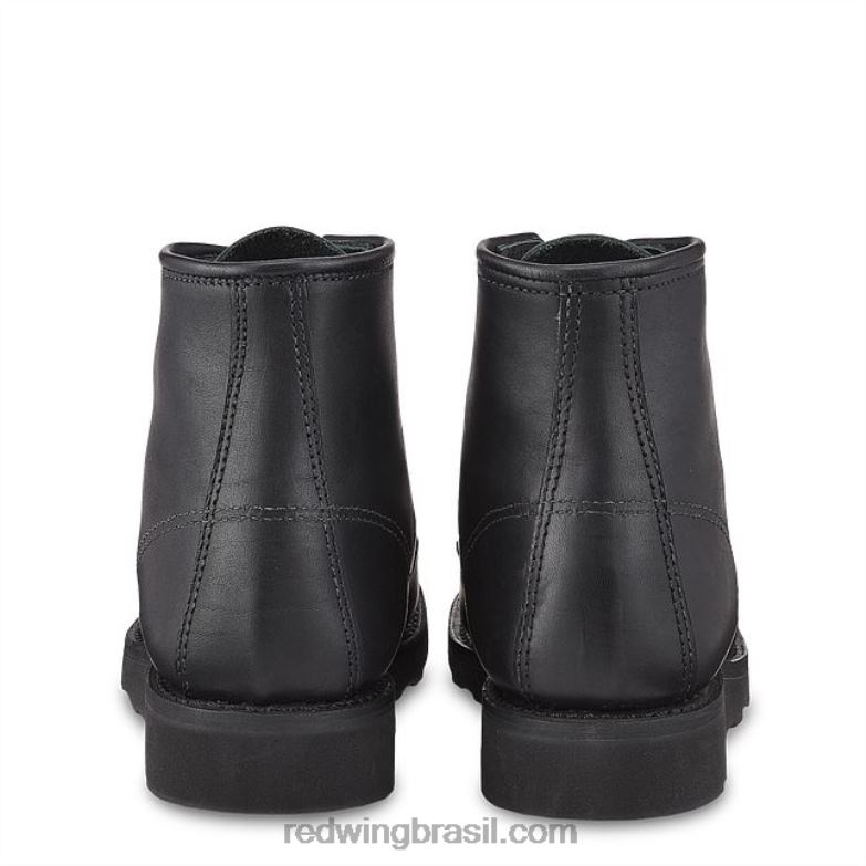 Heritage - estilo 3377 Bota feminina clássica moc de 6 polegadas em couro mohave preto DRV60194 Red Wing