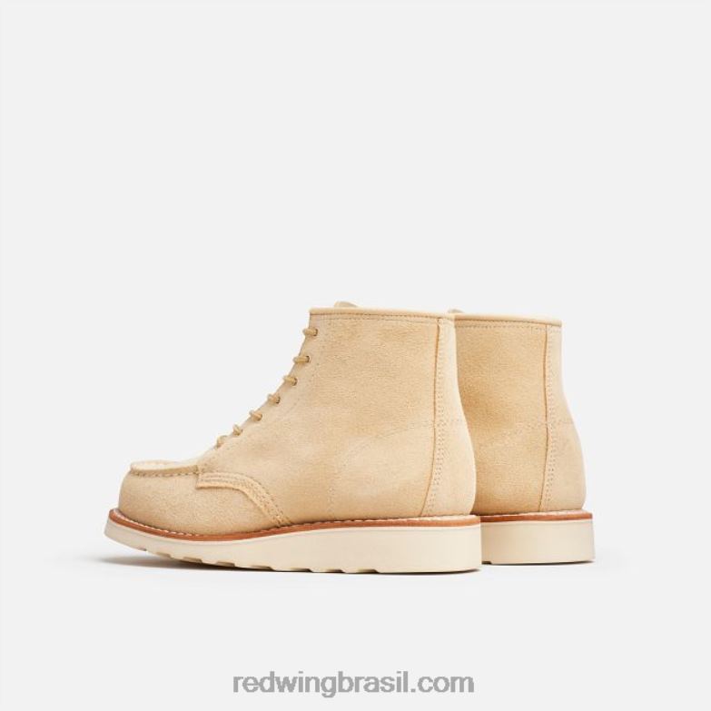 Heritage - estilo 3380 Bota feminina clássica moc de 6 polegadas em couro border creme DRV60193 Red Wing