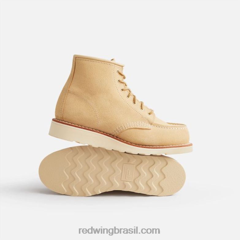 Heritage - estilo 3380 Bota feminina clássica moc de 6 polegadas em couro border creme DRV60193 Red Wing