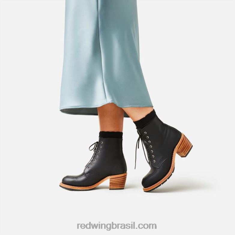 Heritage - estilo 3406 Clara bota feminina de salto alto em couro arnês preto DRV60181 Red Wing