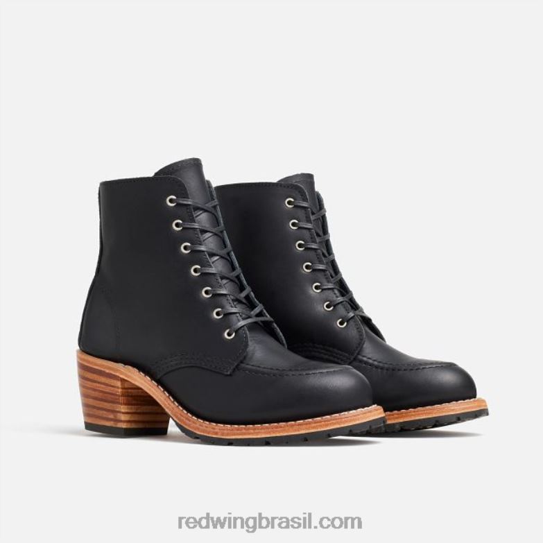 Heritage - estilo 3406 Clara bota feminina de salto alto em couro arnês preto DRV60181 Red Wing