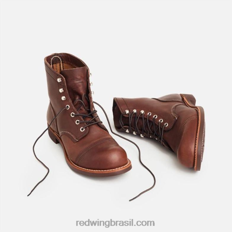 Heritage - estilo 8083 Iron Ranger bota masculina de 6 polegadas em couro muleskinner âmbar DRV60168 Red Wing