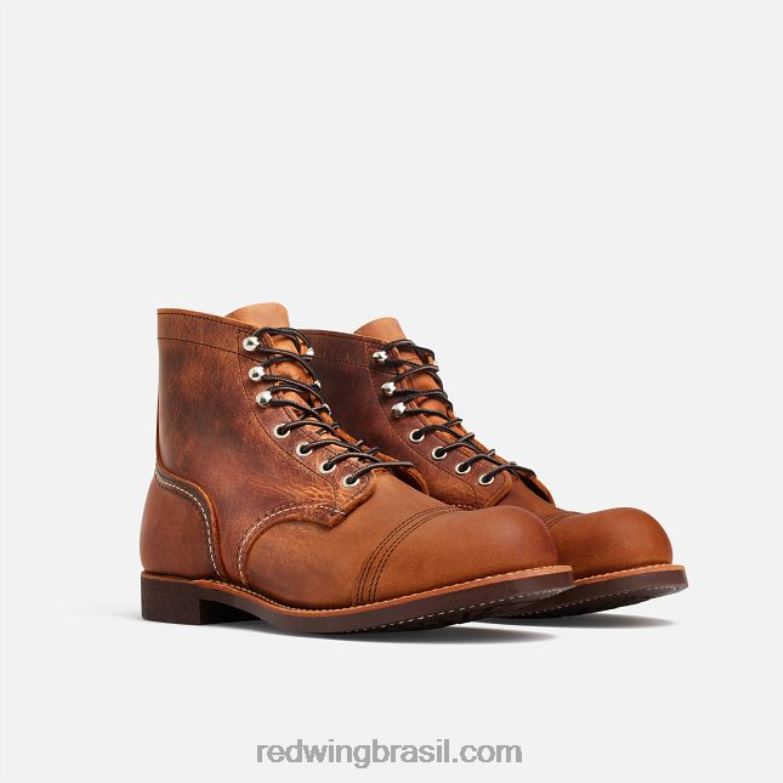 Heritage - estilo 8084 Iron Ranger Bota masculina de 6 polegadas em couro arnês cobre DRV60166 Red Wing