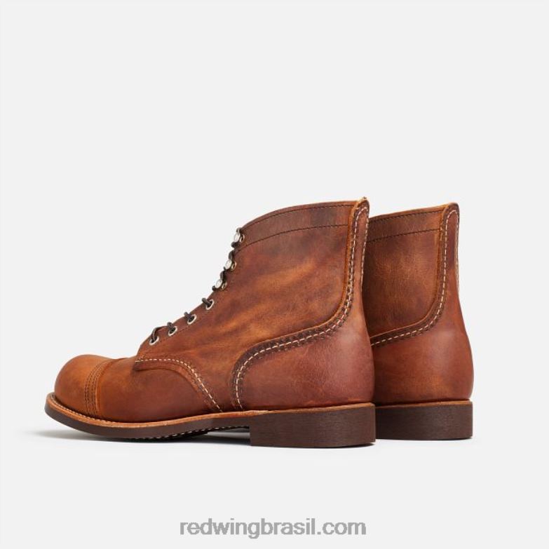 Heritage - estilo 8084 Iron Ranger Bota masculina de 6 polegadas em couro arnês cobre DRV60166 Red Wing