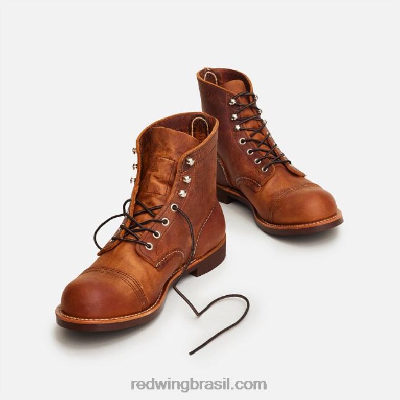 Heritage - estilo 8084 Iron Ranger Bota masculina de 6 polegadas em couro arnês cobre DRV60166 Red Wing