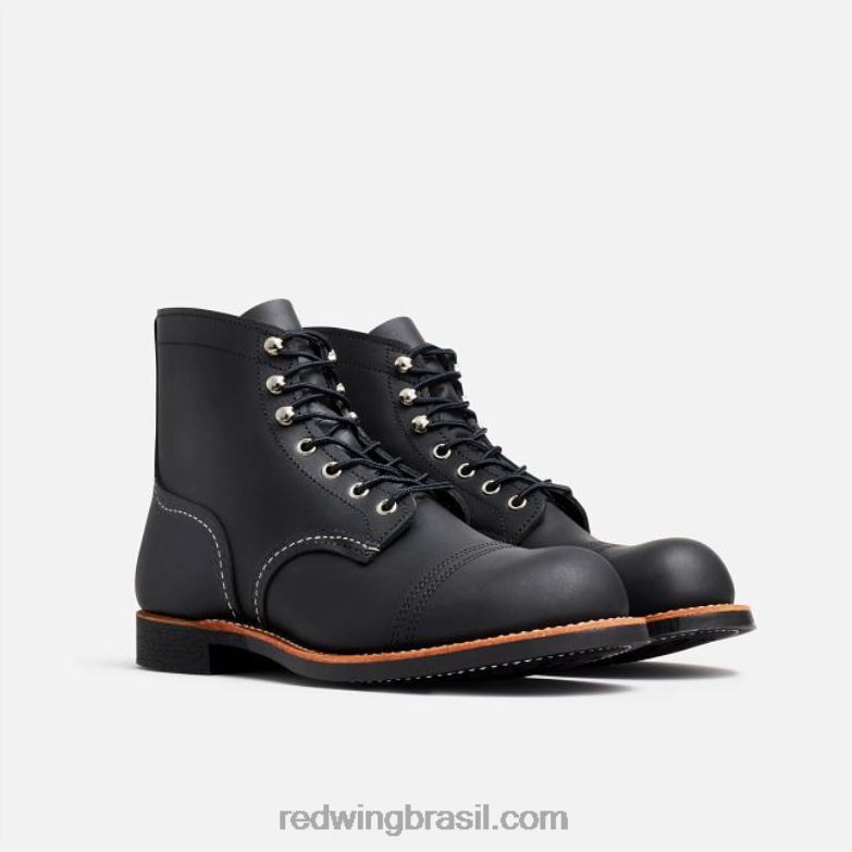 Heritage - estilo 8111 Iron Ranger bota masculina de 6 polegadas em couro arnês preto DRV60167 Red Wing