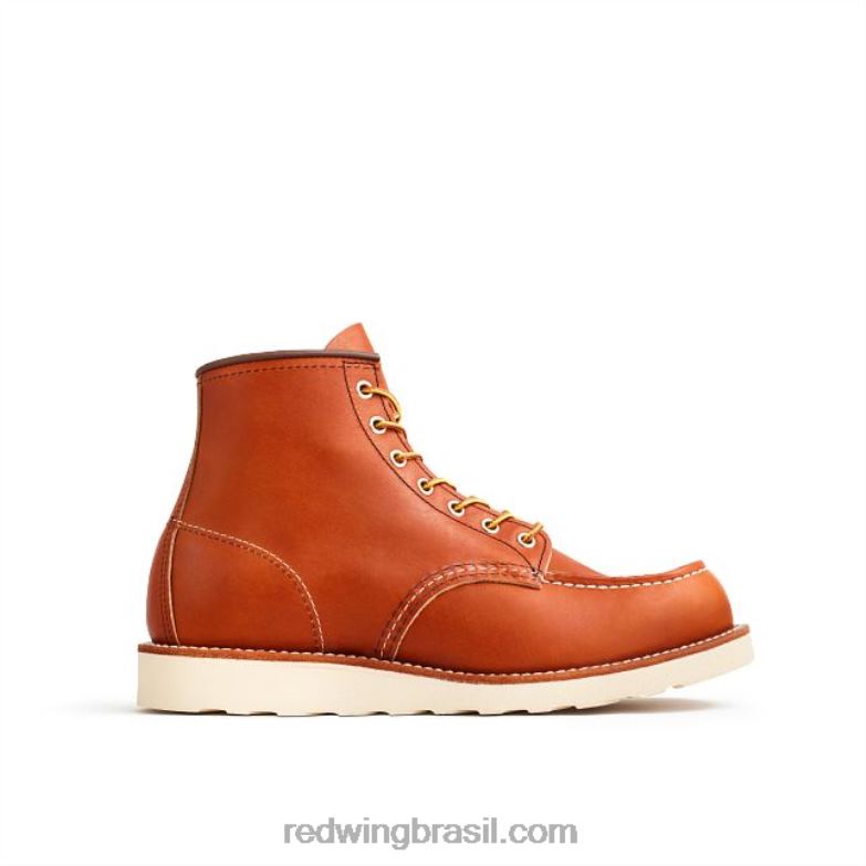 Heritage - estilo 8138 Classic Moc bota masculina de 6 polegadas em couro liso oleado marrom DRV60173 Red Wing