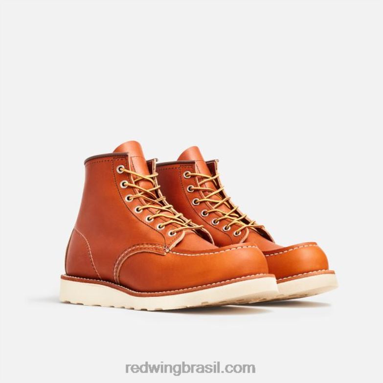 Heritage - estilo 8138 Classic Moc bota masculina de 6 polegadas em couro liso oleado marrom DRV60173 Red Wing