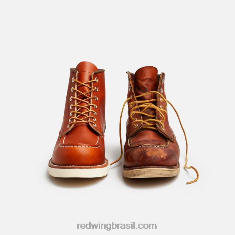 Heritage - estilo 8138 Classic Moc bota masculina de 6 polegadas em couro liso oleado marrom DRV60173 Red Wing