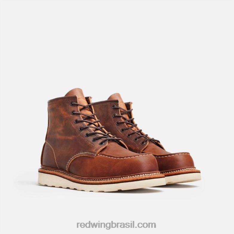 Heritage - estilo 875 Classic Moc bota masculina de 6 polegadas em couro legado cobre DRV60172 Red Wing