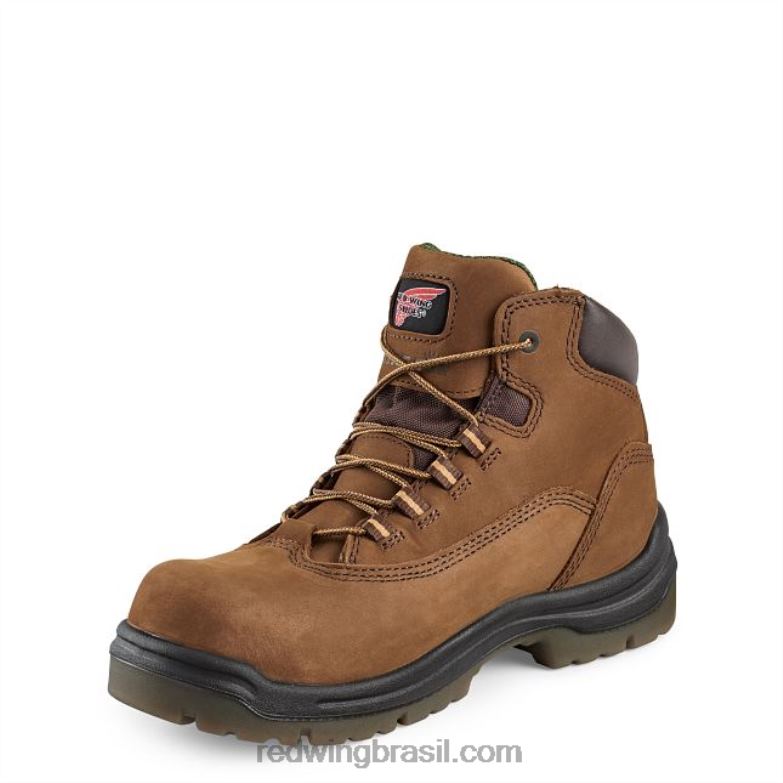 Trabalho - Estilo 1224 Traction Tred Lite Feminino Bota de bico macio à prova d\água de 6 polegadas marrom DRV60158 Red Wing